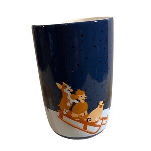 Davids Tea Mug Nordic Color Changing 16oz Ceramic With Winter Dog Sled Design
